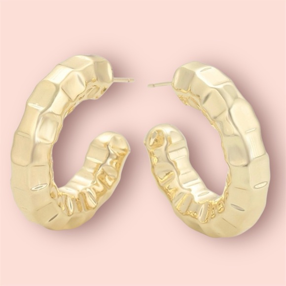 Hoop Earrings 14k Gold Plated Luxury Jewelry - Picture 1 of 12